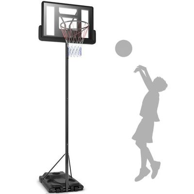 Zerodis Panier De Basket Ajustable – Hauteur 50 à 110 Cm – Pied Mobile – Pour Enfants 2-5 Ans – Intérieur/extérieur – Avec Ballon Et Gonfleur