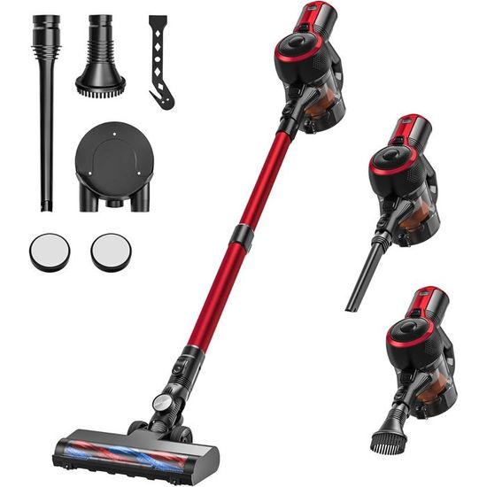 Aspirateur Balai Sans Fil N300 - 25KPa Puissant, 50 Min D'Autonomie, 175W Léger 1.8kg, 6 En 1 Pour Poils D'Animaux, Tapis & Voiture