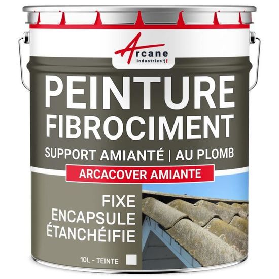 Peinture fibro ciment pour encapsulage support amiante / plomb : ARCACOVER AMIANTE - 10 L - Blanc