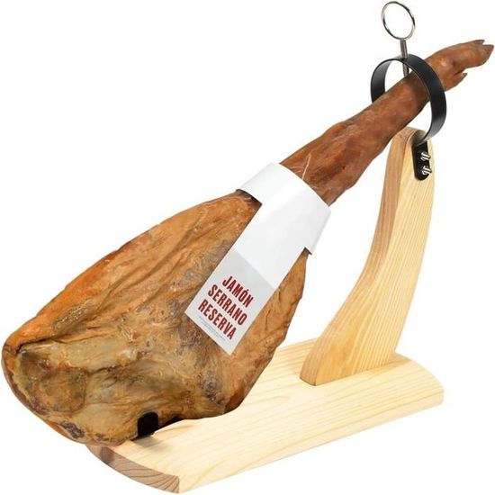 Set Avec Support Pour Jambon En Bois Et Fer Aiguiseur Et Couteau De Cuisine Masterpro Bergner Diempi