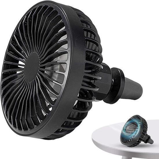 Ventilateur Voiture USB Avec Ventouse – 3 Vitesses, Rotation 360°, Rechargeable Bleu – Fraîcheur Nomade !