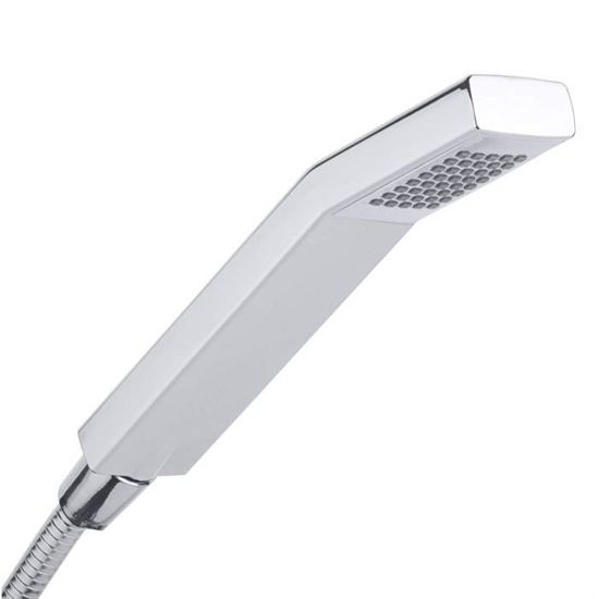 Jocalvi Douchette Rectangulaire 1 type de jet Chromé Tête de douche avec jet puissant