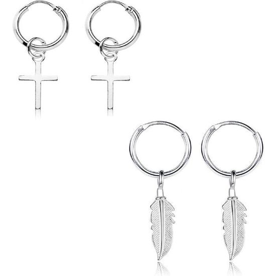 Boucles D'oreilles Créoles Argent 925 Pour Femme | Hypoallergéniques, Zircons Cubiques, Torsadées | Tailles 30/40/50 Mm, Cadeau Anniversaire Noël