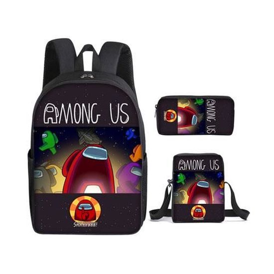 Cartable étudiant 3 pièces gris clair - ParMiNous - Avec sac à crayons ...