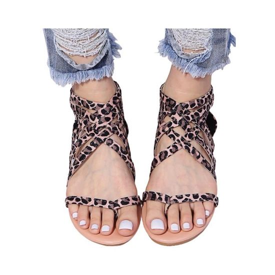SANDALE NU PIEDS Sandales Femme eTe Talon Ferme Sandales Plates Femme Habille ete LanieRes Femme Chaussures AntideRapantes Gris Gris Cdiscount Chaussures