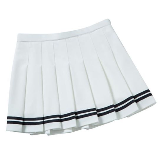 Jupe VS02E Chic élastique taille haute à volants courte avec cordon de