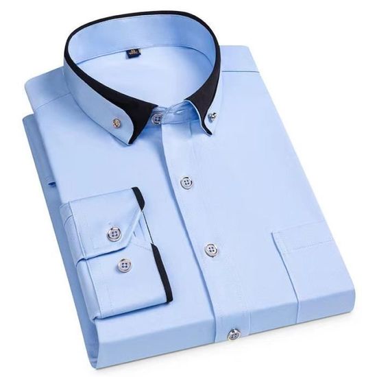 Habimat - Chemise | Bleu Ciel Manches Longues Velcro | Pour Service Courant