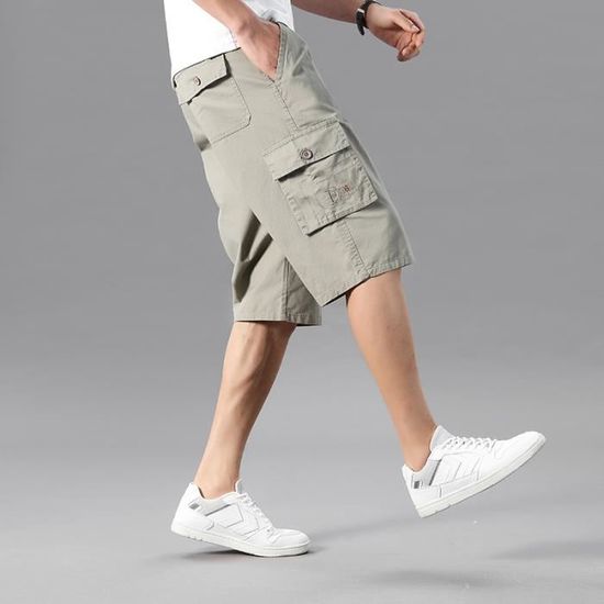 Short Cargo Homme En Coton élastique - Multi-poches, Coupe Ample - Pour Travail, Randonnée, Pêche, Militaire - Taille Grande Disponible - 13