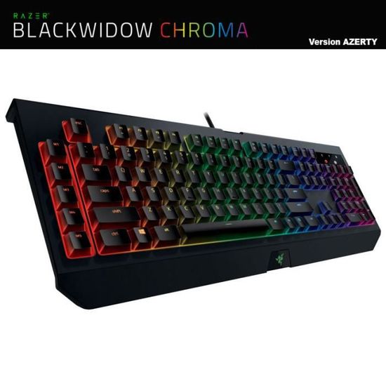 Touches De Clavier Razer BlackWidow Chroma RZ03-0122 - AZERTY, Partie Keys Placement, Occasion