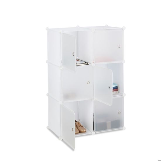 Étagère Cubes Relaxdays 6 Casiers - 105x70x35 Cm, Transparent, Modulable