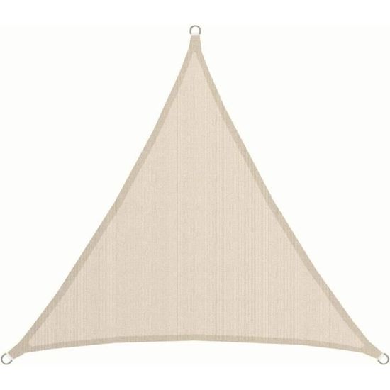 Voile D'ombrage Triangulaire AMANKA 7x7x7 M - Imperméable, Protection UV 98%, Fixation Acier Inox Incluse