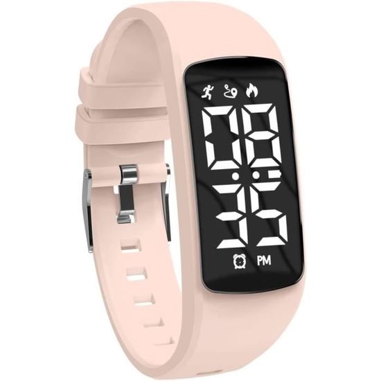 Montre Fitness Pour Enfants – Podomètre, étanche IP67, Réveil Vibrant, Batterie 12-20 Jours, Silicone, Sans Bluetooth