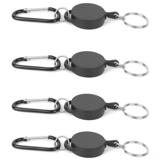 OMABETA Porte-clés Porte‑clés Rétractable En Fil D'Acier Anneau Porte