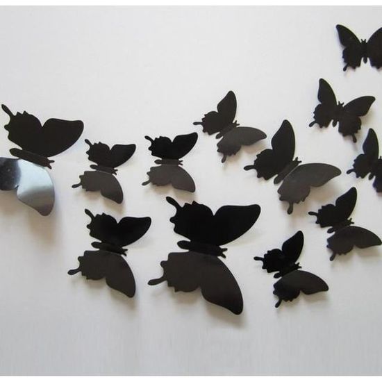 Stickers Papillons 3D Déco Murale - Lot De 12, Pour Chambre, Salon, Enfant Ou Adulte