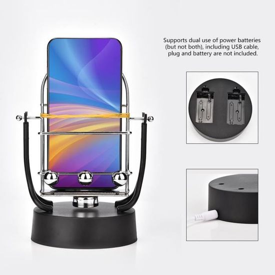 Balançoire Silencieuse Pour Téléphone - Podomètre Automatique GO Pour Animaux De Compagnie, Support 2 Smartphones, Compteur De Pas Ultra-Rapide Et Super Mute