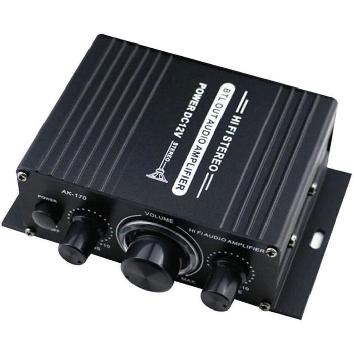 Amplificateur Stéréo 2 Canaux + Subwoofer Mini HiFi Puissant 15W RMS - Pour Voiture Et Maison