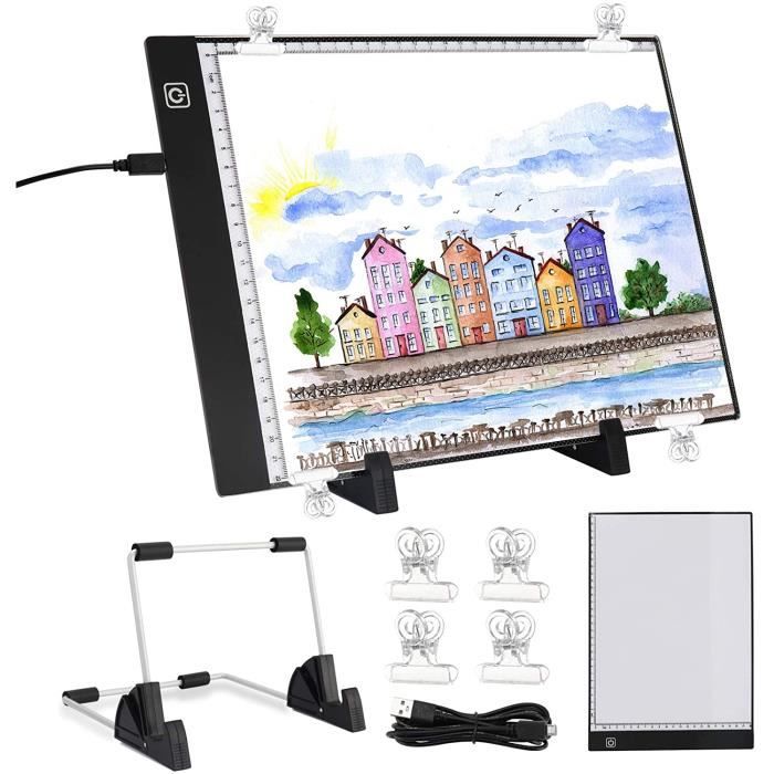 Tableau Lumineux à Message LED 35x25 Cm - 7 Couleurs, 4 Modes, Avec Marqueurs Et Support - Bureau, Chambre, Cuisine - 10