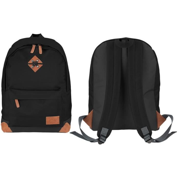 ABBEY Sac à dos de taille moyenne - 100% Polyester 300T - 42 x 30 x 16 cm - Capacité : 20 L - Noir