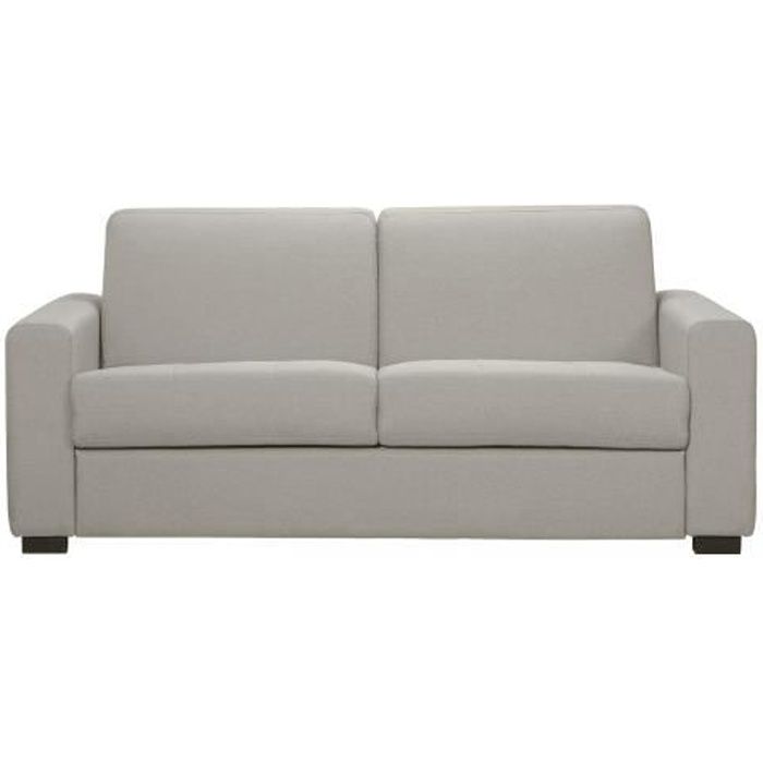 Canapé convertible 3 places LOUNA en tissu gris ouverture express