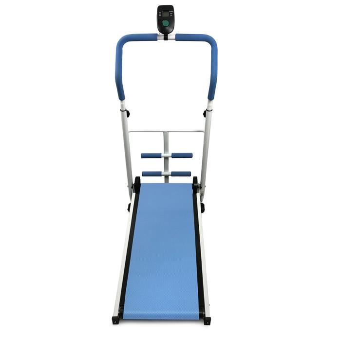 Tapis Roulant Mécanique, Tapis de Marche pour Fitness Bleu