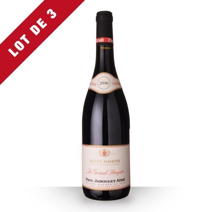 Lot de 3 - Paul Jaboulet Ainé La Grande Pompée 2016 AOC Saint-Joseph - 3x75cl - Vin Rouge