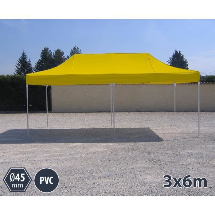 TENTE BARNUM PLIANT ALU 3X6 TOIT PVC 380G JAUNE