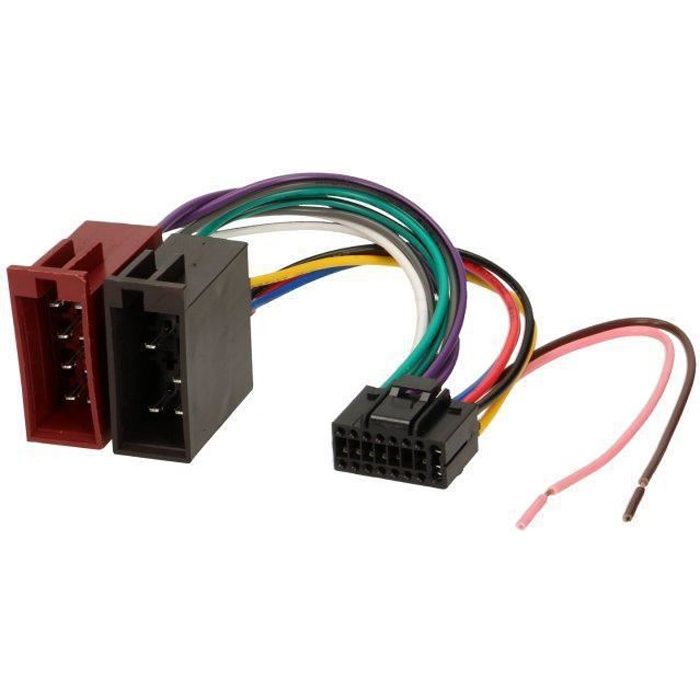 Cable Autoradio JVC 16PIN vers ISO