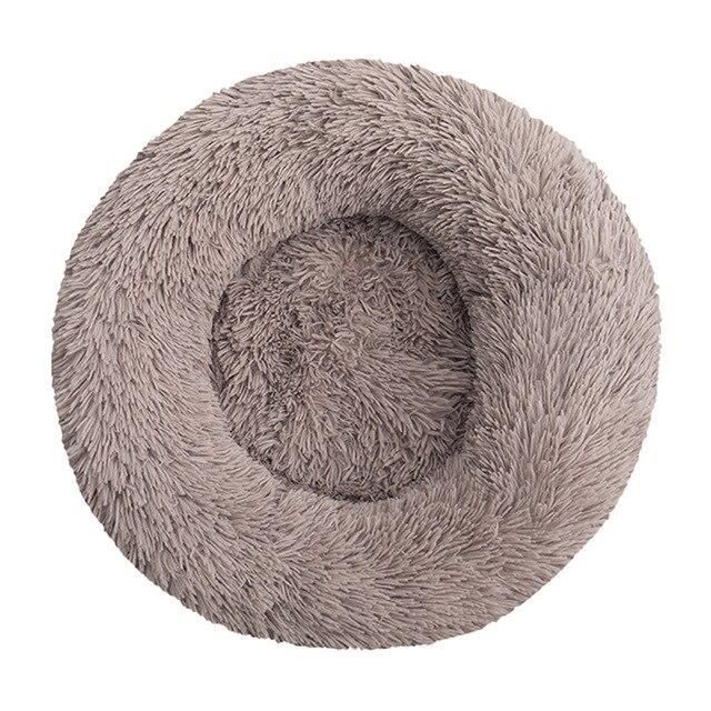 Lit de maison pour chien, niche, Long coussin en peluche, grand lit rond, doux et chaud, Brown XXL diameter 90cm -GUAN13093