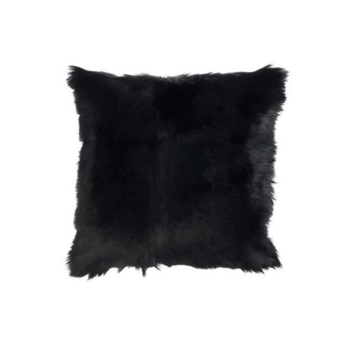 Coussin fourrure noire