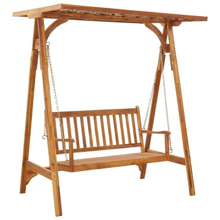 Balancelle de jardin avec treillis Bois d'acacia solide