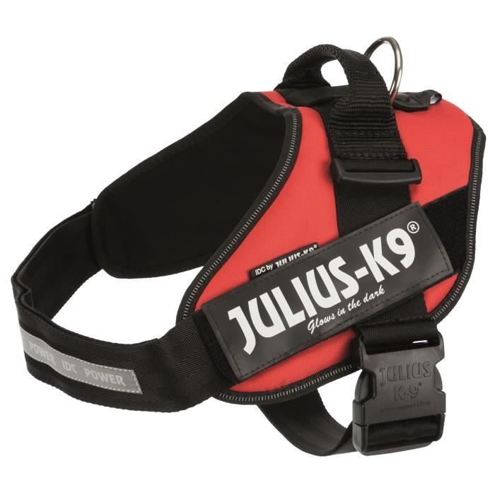 JULIUS K9 Harnais Power IDC 2–L–XL : 71–96 cm - 50 mm - Rouge - Pour chien