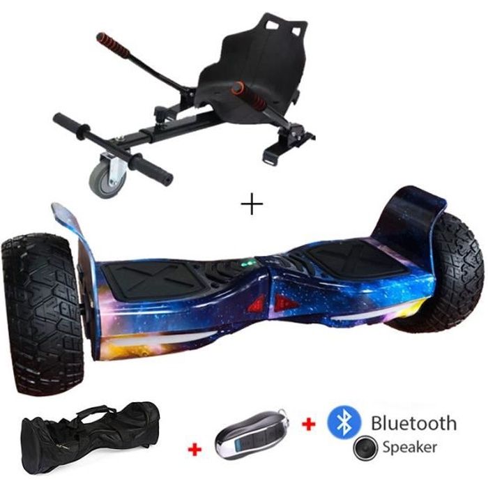 Hoverboard 8.5'' Galaxie + Hoverkart Noir + Bluetooth +App+ Sac de transport+Télécommande