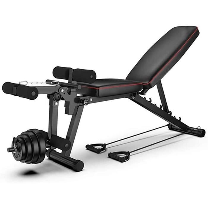 BANC DE MUSCULATION LJBOZ Banc de Musculation Multifonctions Pliable,avec Leg Extension Machine,Universel Banc à halt&egr139