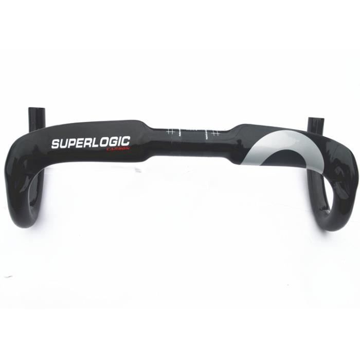 Pièce Détachée,guidon de vélo de route entièrement en fibre de carbone, barre coudée ud finition - Type silver 440mm gloss