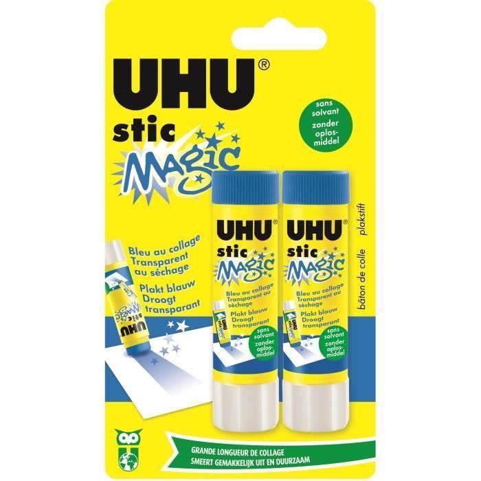 UHU Lot de 2 Sticks Magic Bleu 8,2 g (Lot de 3)