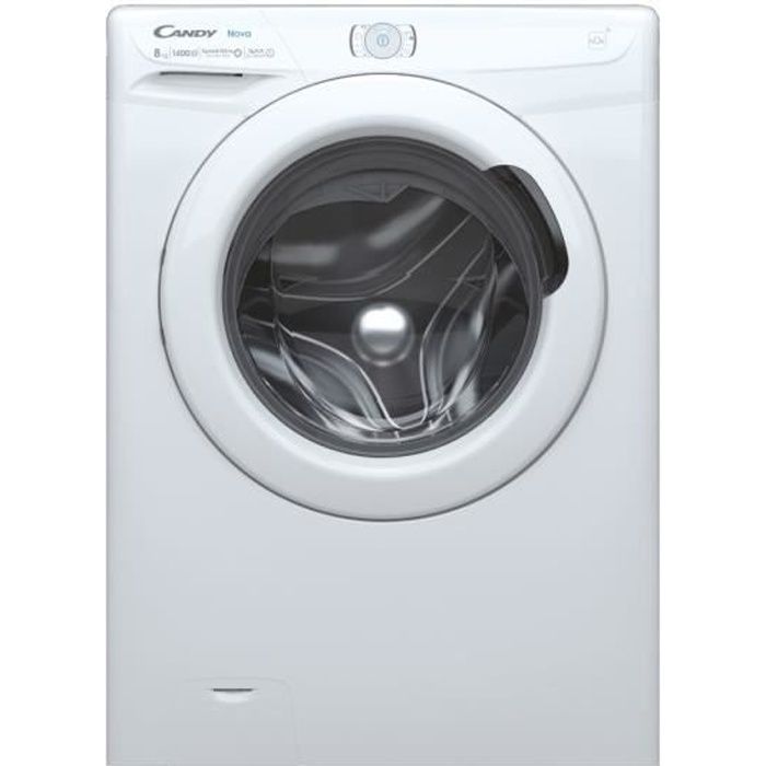 Lave-linge hublot CANDY NSO 148WM/1-S Nova - 8 kg - Induction - Classe A - 1400 trs/min - Connecté HON - Blanc - Vapeur