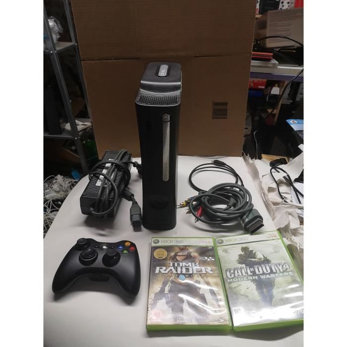 Console Xbox 360 Noire + Manette officiel + 2 jeux VF