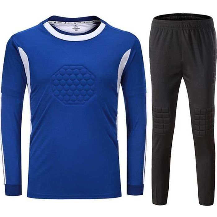 Ensemble de Gardien de But Mixte Adulte Maillot et Pantalon Football Séchage Rapide Couleur Unie