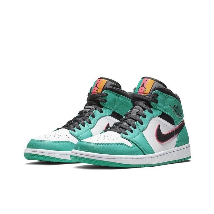 Air Jordan 1 Mid -South Beach- Chaussures de Sport AJ 1 Pas Cher pour Homme Femme Vert