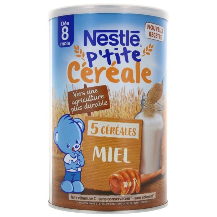 80659 Nestlé P'tite Céréale Dès 8 Mois 5 Céréales Miel 415 g