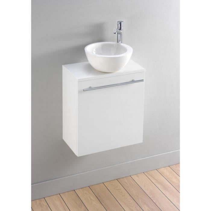 Meuble lave-mains moderne blanc avec bol en céramique