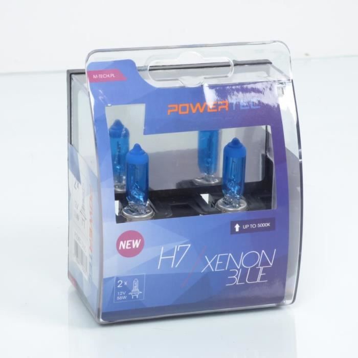 Paire d'ampoule H7 12V 55W Px26d Powertec PTZXB7-DUO Xénon blue Neuf auto moto