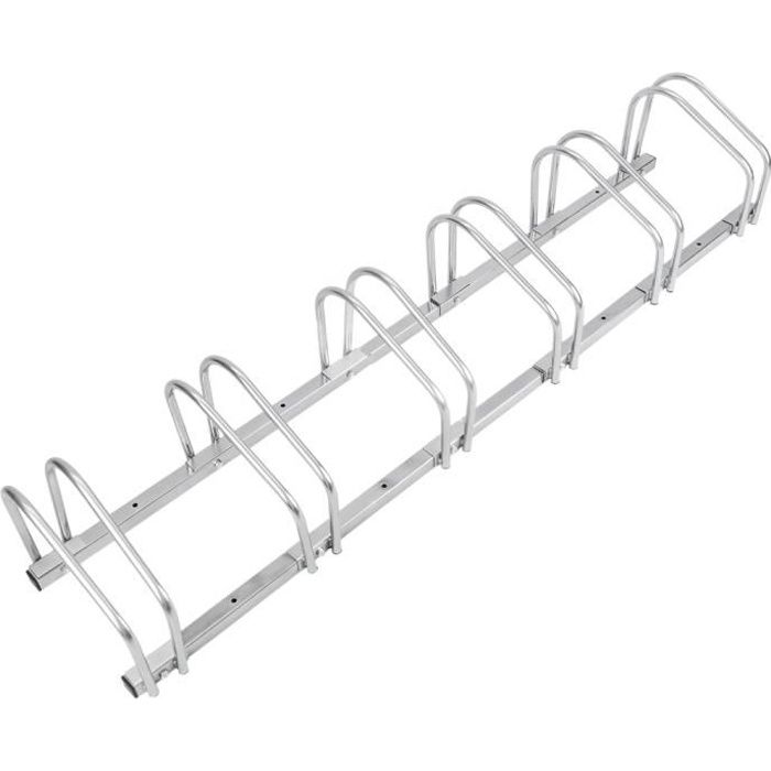 Râtelier 6 vélos Système range-vélo support pour bicyclette en acier Fixation sol ou mur