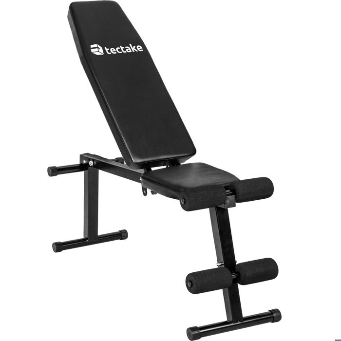 TECTAKE Banc de Musculation, d’Haltérophilie Réglable en Acier 125 cm x 34 cm x 129 cm