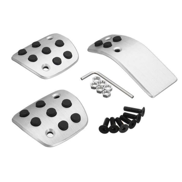 3pcs Pédales de Freine Manuel Repose pieds pour Peugeot 206 206CC 207 en Aluminium