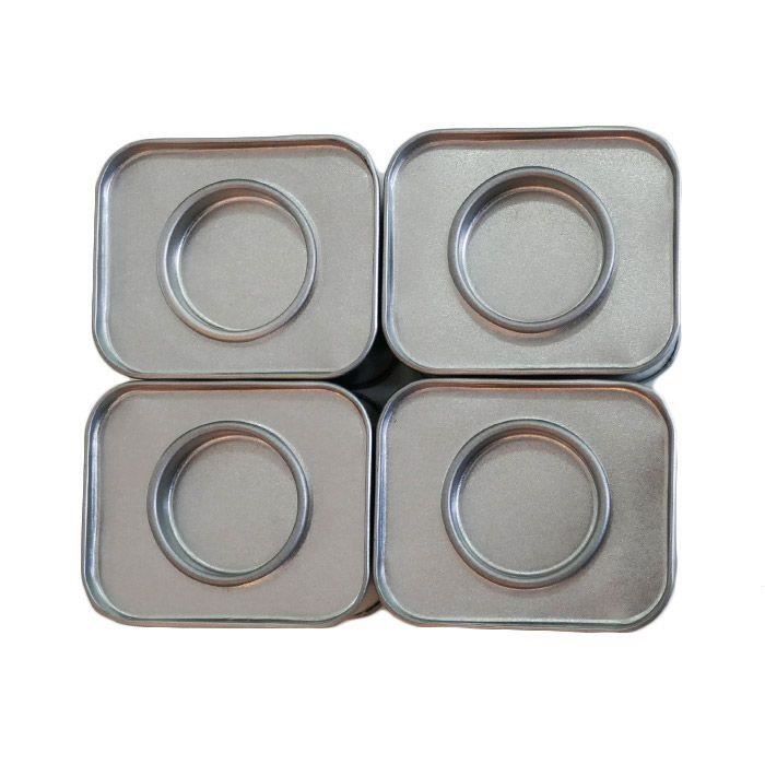 4 petites boîtes métalliques rectangulaires 6 x 5 x 4 cm