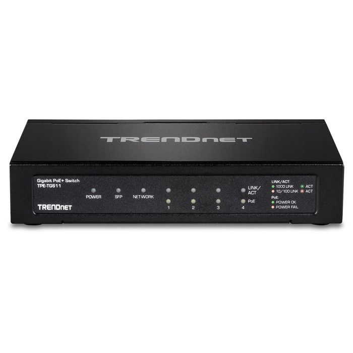 TRENDnet TPE-TG611 Commutateur 6 Ports PoE+ Gigabit TPE-TG611