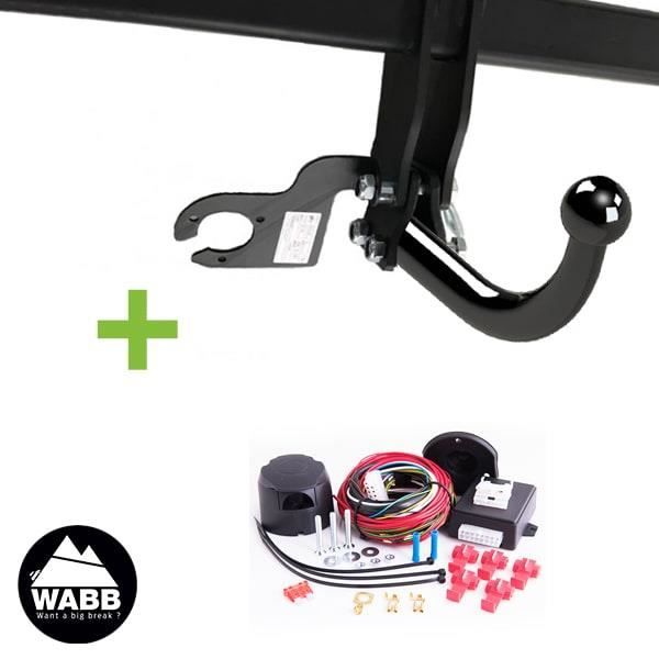 Attelage WABB démontable avec outils + faisceau universel 13 broches compatible feux LED pour Renault Kadjar Phase 2 5 portes Pack