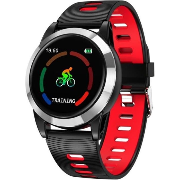 Montre Connectée Iphone Android Bracelet Cardio 1.3 Pouce Photo à Distance Rouge - Yonis