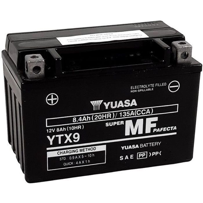 Batterie YTX9 SLA AGM - Sans Entretien - Prête à l'emploi.